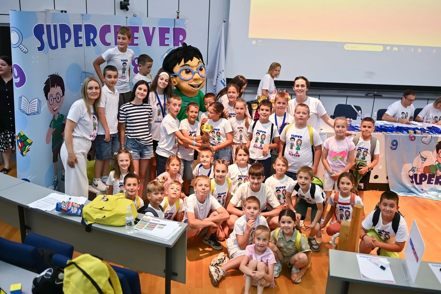 Students, centre managers and partners at the International Olympiad in Split